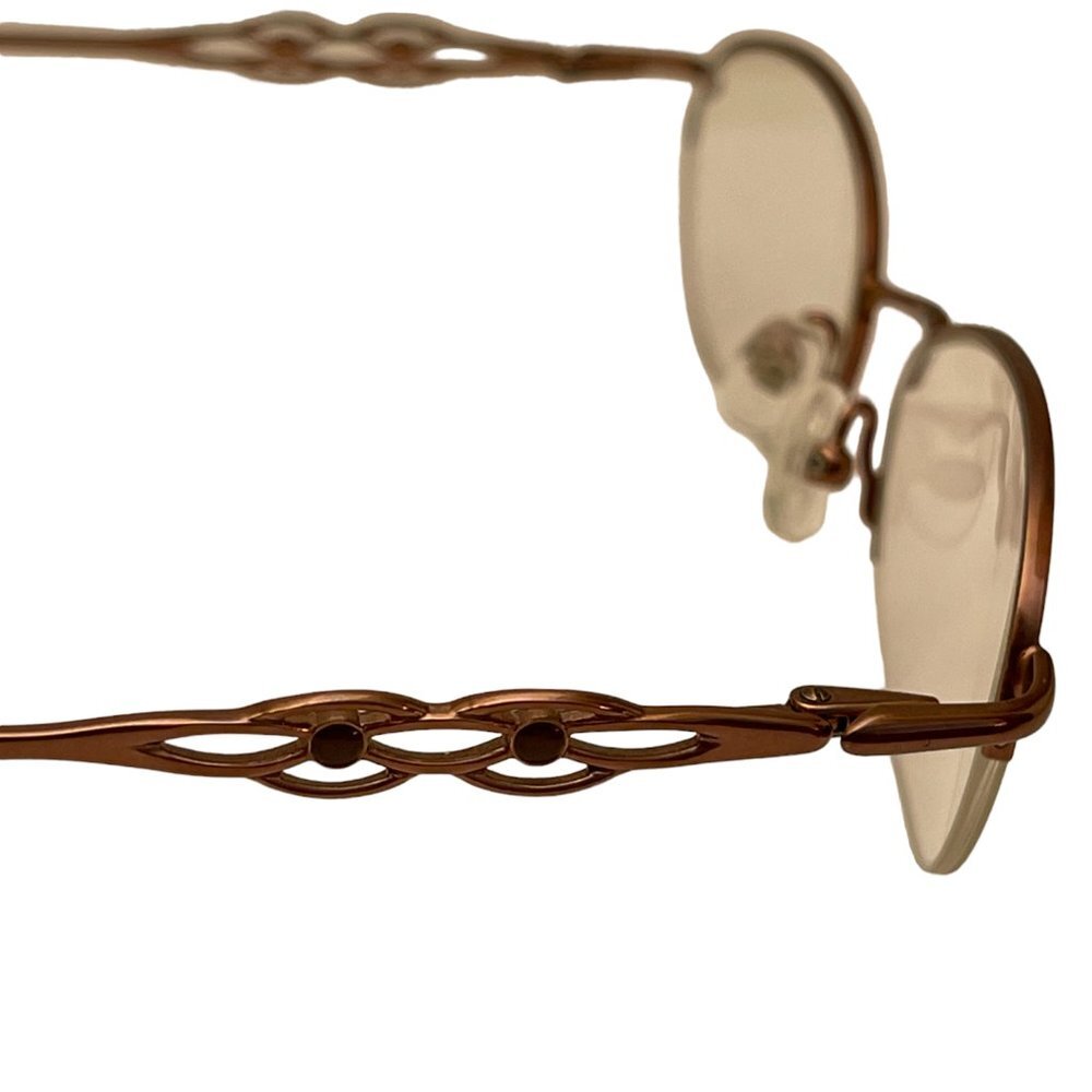 Linda Evans Wire Half-Rim Glasses (NOT SUNGLASSES) Intricate Designs Brass Color